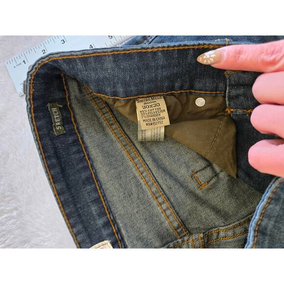 Smith & Mills Jeans Mens 30x30 Straight Leg Medium Wash Blue Stretch Denim Pants - Picture 5 of 7